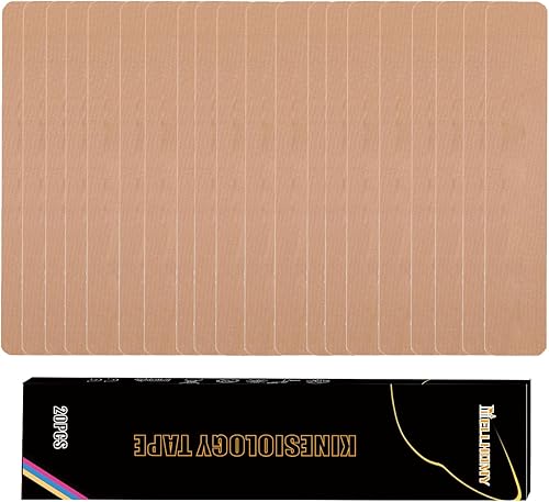 Cinta de kinesiología 20 tiras Cinta deportiva elástica profesional, de algodón, impermeable, transpirable, hipoalergénica, para apoyo en las