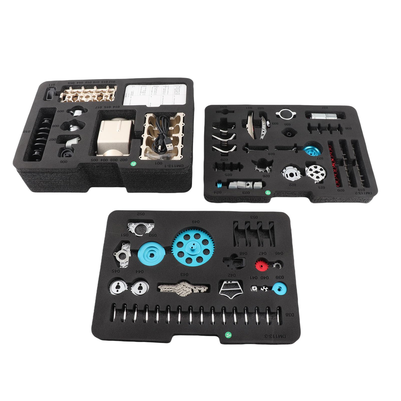 Changor Kit Motore a 4 Cilindri Modello Assemblato Fai-da-te Interamente in Metallo per Giocattoli Meccanici per Auto Lega di Alluminio 158,5 X 182 X 117 Mm
