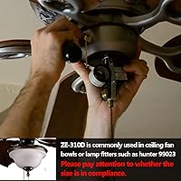 Vista 2 de Ventilador de techo con interruptor de zócalo de 2 luces Zing Ear ZE-310D ZE-109M, interruptor de cadena de tracción para lámpara de ventilador