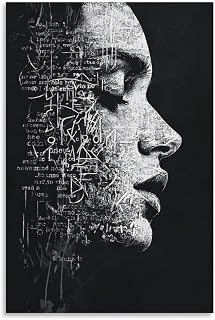 Abstract Face with Text Poster -27793 Inspirational Canvas Paintings Suitable for Home Office And Living Room Decoration 08x12inch(20x30cm)