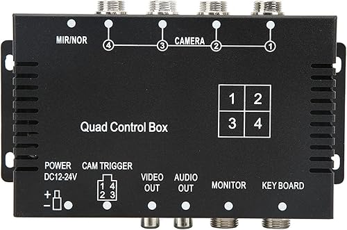 Cámara de estacionamiento Interruptor de video 4 canales Divisor de video Caja de control DC12V 24V Interruptor de imagen Control remoto de alta