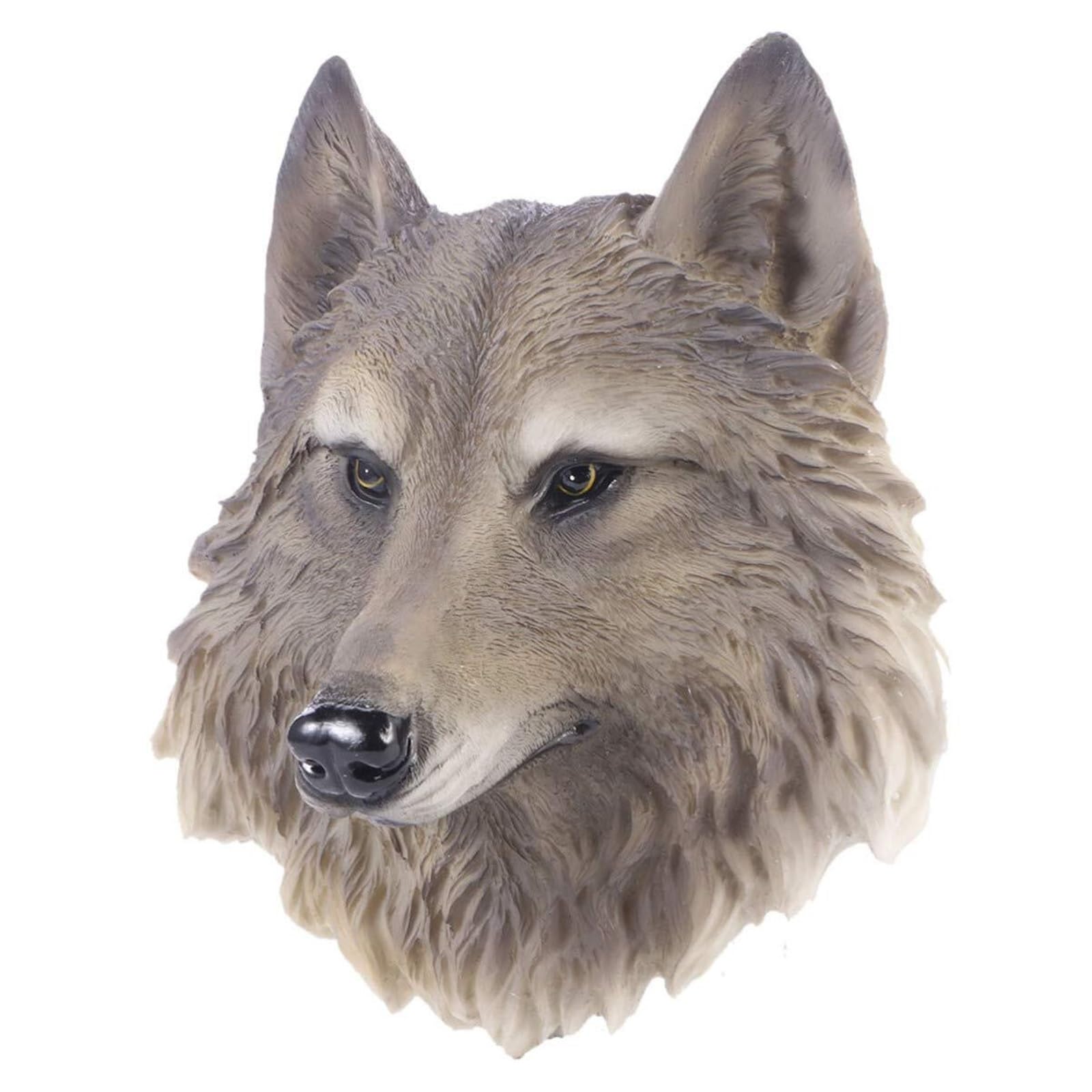 JJJing5 Decor Animal Head Decor Wolf Wall Statue Realistic Hanging Sculpture Nightstand Accessories
