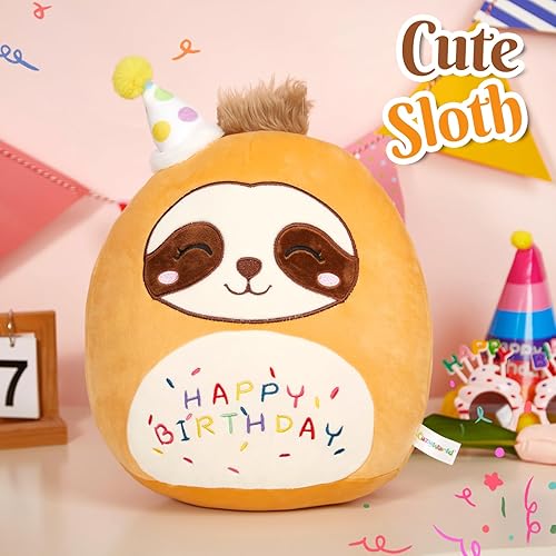 Miniatura 3 de Almohada de peluche de perezoso de cumpleaños de 15 pulgadas, juguete de peluche suave de perezoso, bonito animal de peluche, decoración del hogar,