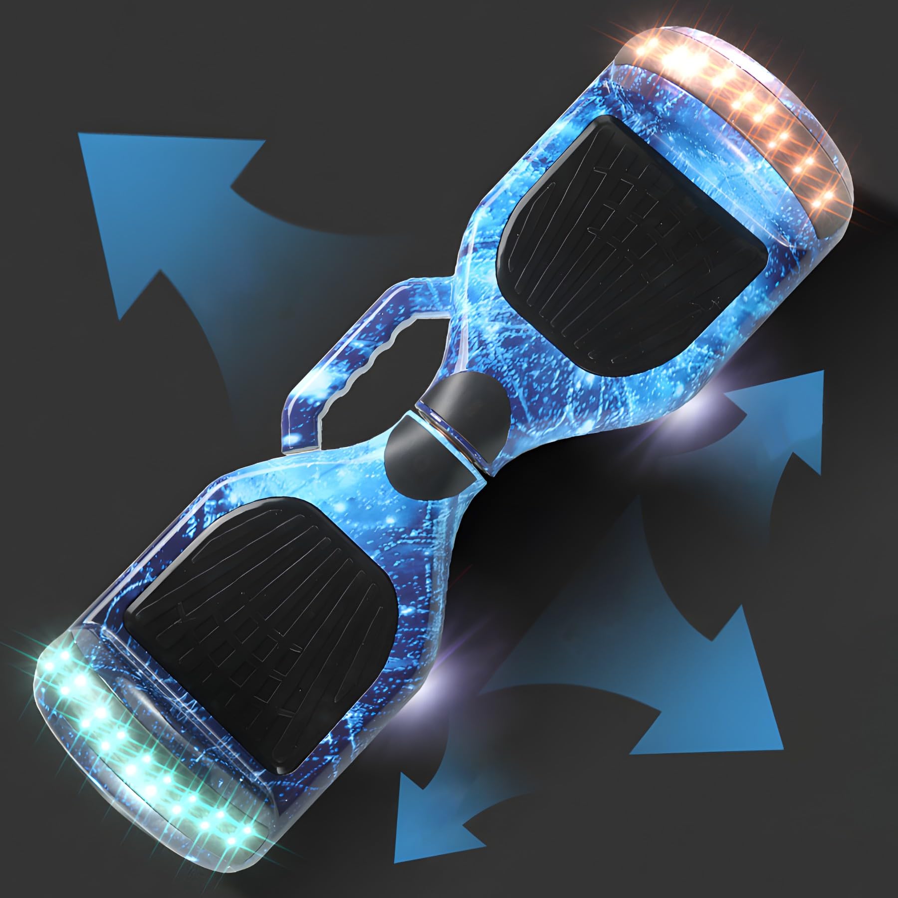 Retoo Hoverboard 6,5 Zoll mit LED & Bluetooth – Self Balance Scooter mit 250W Motor, Musikfunktion & Schutzset, Elektro Hoverboard für Kinder und Einsteiger, Blau