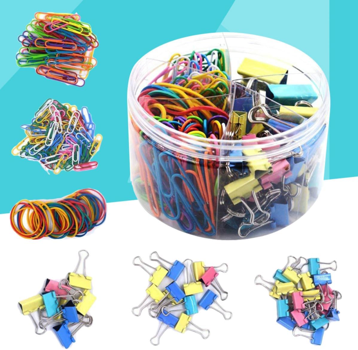 240pcs Metal Binder Clips Office Stationery Set for Documents image 4