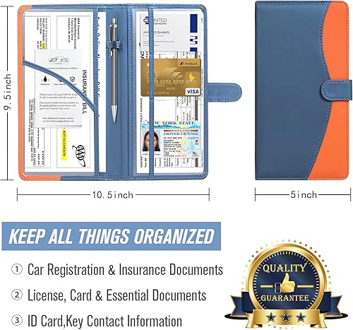 Miniatura 2 de FORYOU Soporte para registro y seguro de automóvil para tarjetas de registro y seguro de automóvil para tarjetas, licencia de conducir y otros