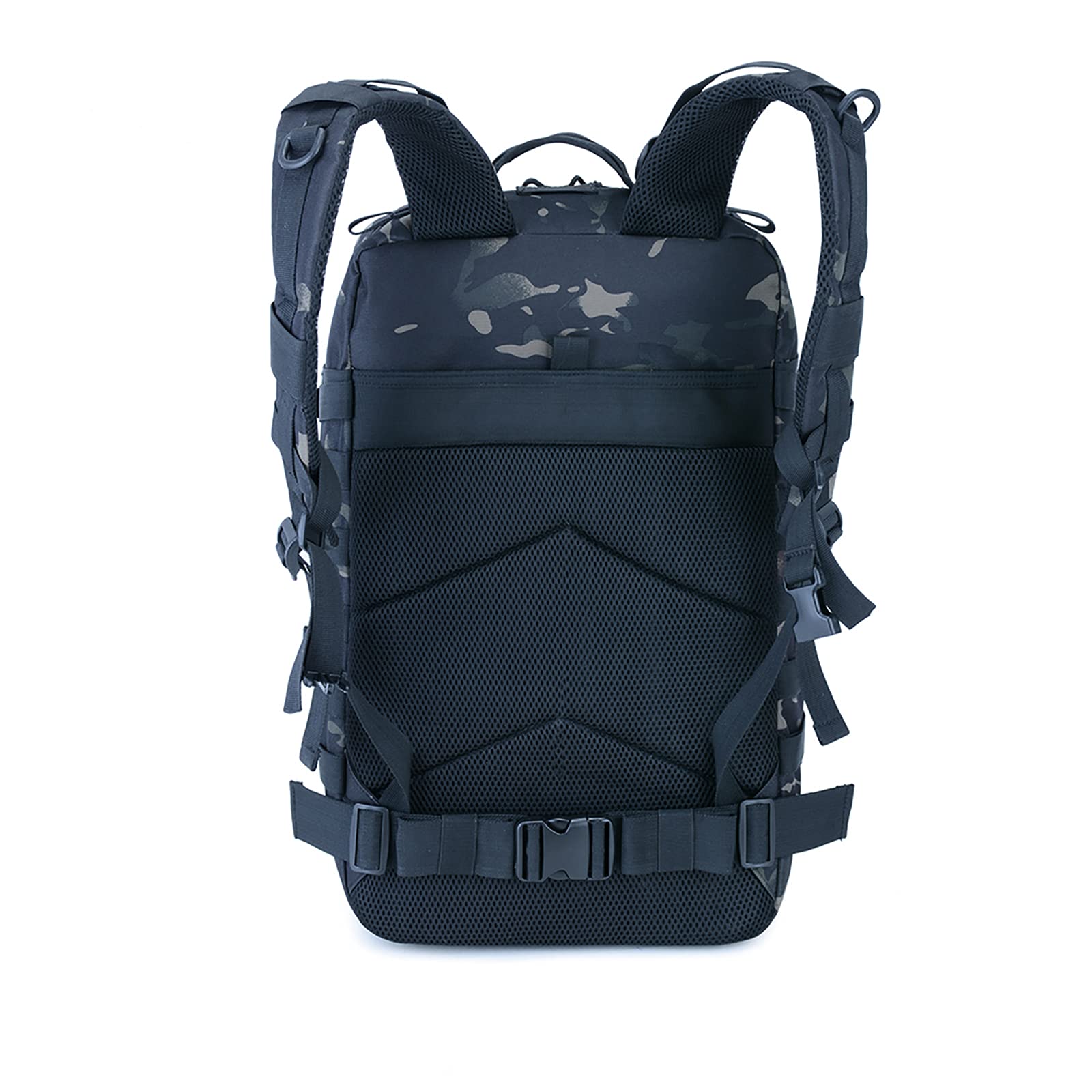 45L Taktyczny Wojskowy Plecak Molle Plecak Turystyczny Mężczyźni I Kobiety Duży Wodoodporny Plecak Szturmowy Do Podróży Zajęcia Na świeżym Powietrzu Trekking + Darmowe 4 Rzep (Czarny 3)