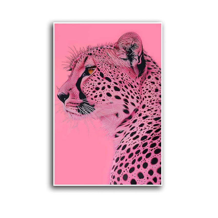 『 Pink cheetahs 』by Ally 20*20cm Colorful_Animals_Pink_Cheetah_