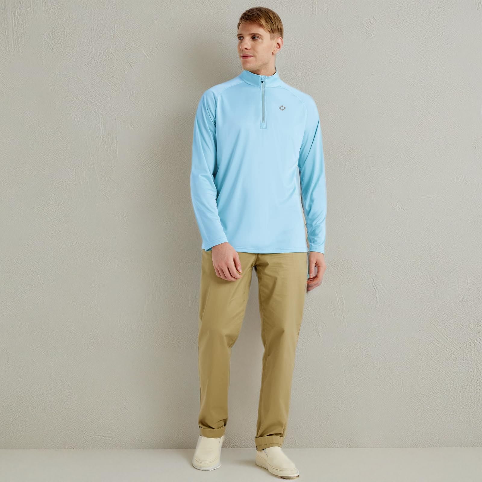 NAVISKIN Camicia da Uomo Rash Guard UPF 50+, con Protezione Solare, a Maniche Lunghe, ad Asciugatura Rapida, Leggera