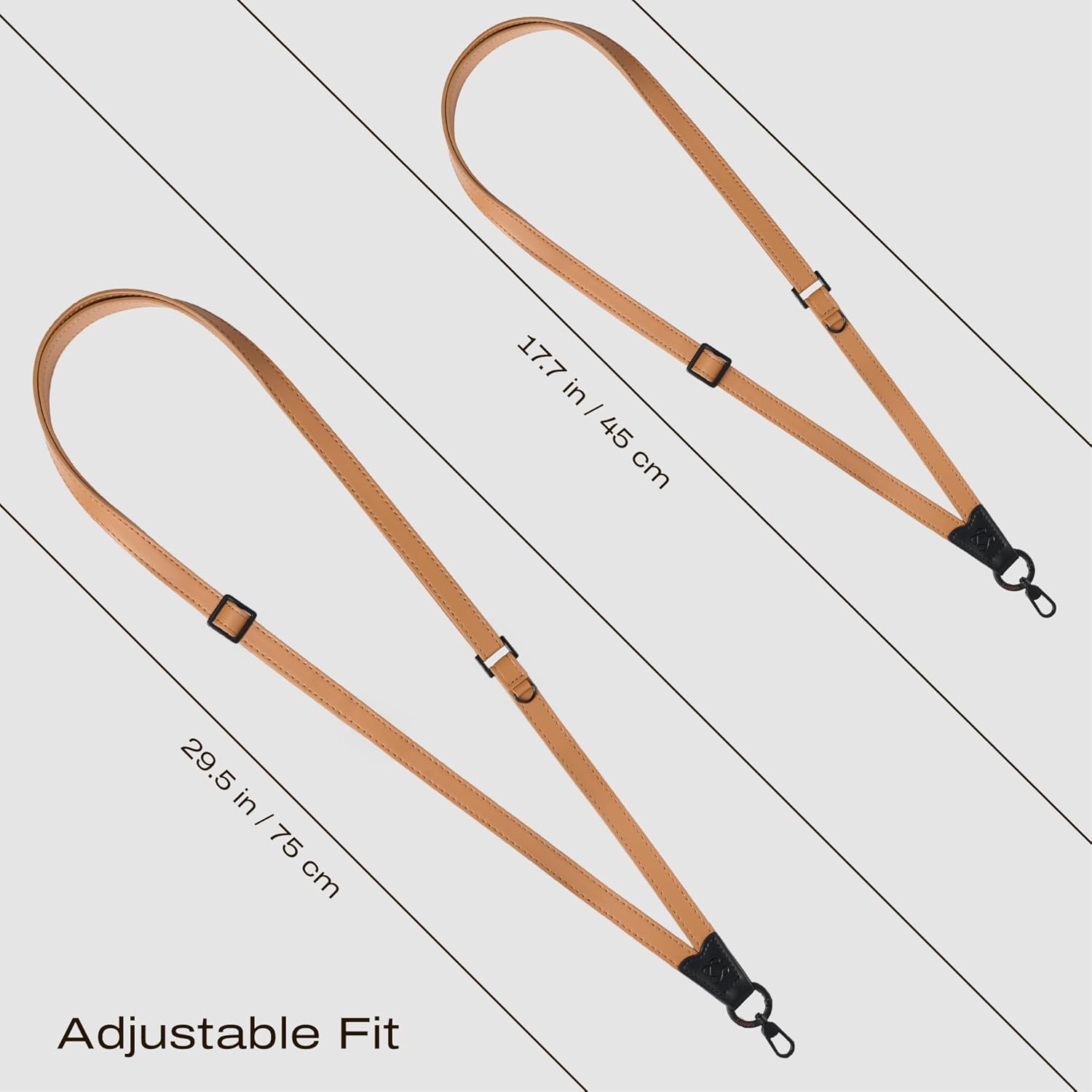 C Coiro Phone Strap Crossbody for iPhone, Samsung Universal Adjustable Clip and Go Phone Strap Hands Free Neck Lanyard