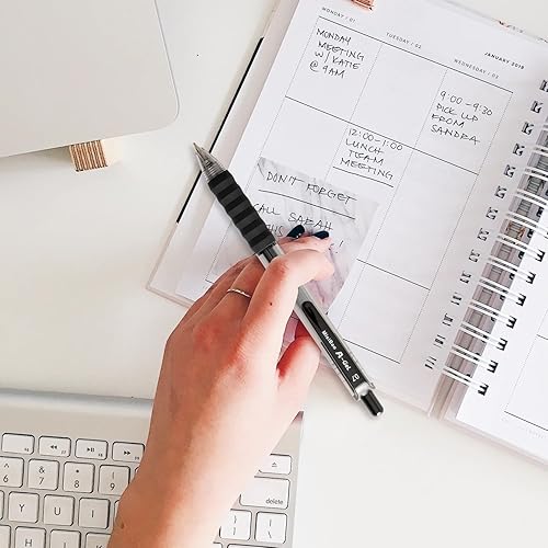 Miniatura 3 de MiSiBao Bolígrafo de gel de tinta negra de 0.028 in, recargable y retráctil, bolígrafo de gel clásico duradero (negro, paquete de 24 unidades)