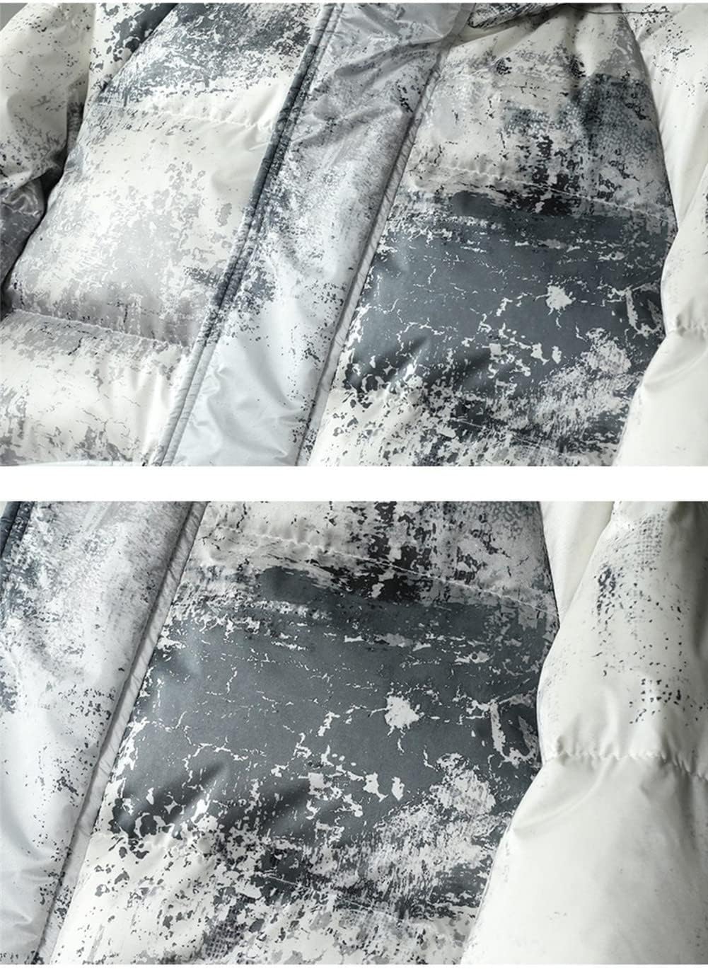 Youllyuu Winter Thicken Men's Down Jackets Camouflage Printed White Duck Down Coats Slim Hooed Coats