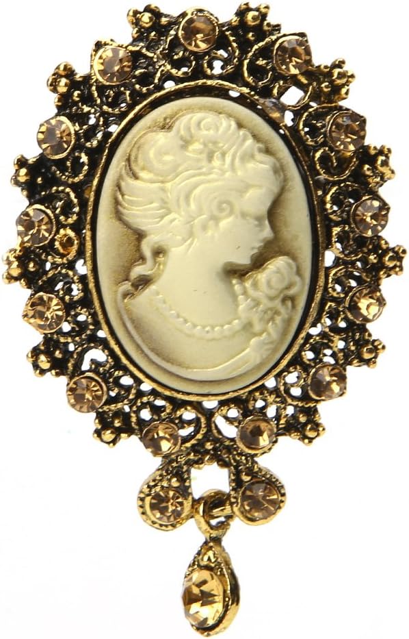 RG-FA Lady Vintage Cameo Victorian Style Wedding Party Women Pendant Brooch Pin