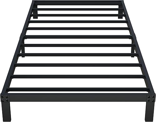 Miniatura 5 de Base de cama tamaño individual XL, no necesita somier, plataforma de metal resistente de 8 pulgadas, soporte de hasta 2500 libras, fácil montaje,