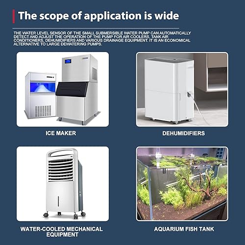 Miniatura 3 de 18w 270gph pequeña bomba de transferencia bomba de agua sumergible para peceras, estanques, acuarios, hidropónicos 110-120v60hz ideal para cubierta