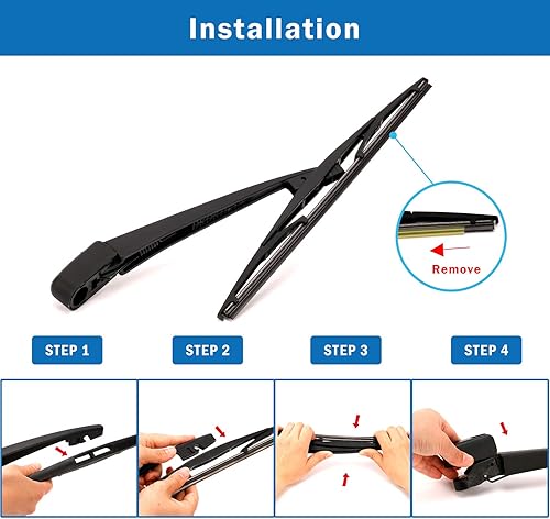 Miniatura 6 de WTI Juego de limpiaparabrisas trasero compatible con Subaru Forester 2006-2008, kit de limpiaparabrisas trasero, accesorios de repuesto para