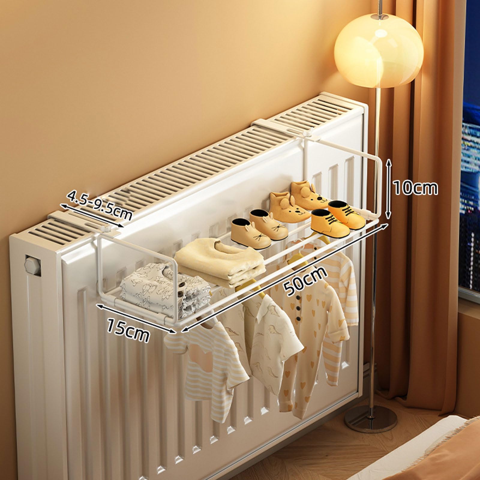 Generisch Wäscheständer, Verstellbarer Metall-Heizkörpertrockner, 2er-Set – platzsparender Wäscheständer für Heizkörper, ideal für die Winterwäsche im Wohnzimmer und Badezimmer