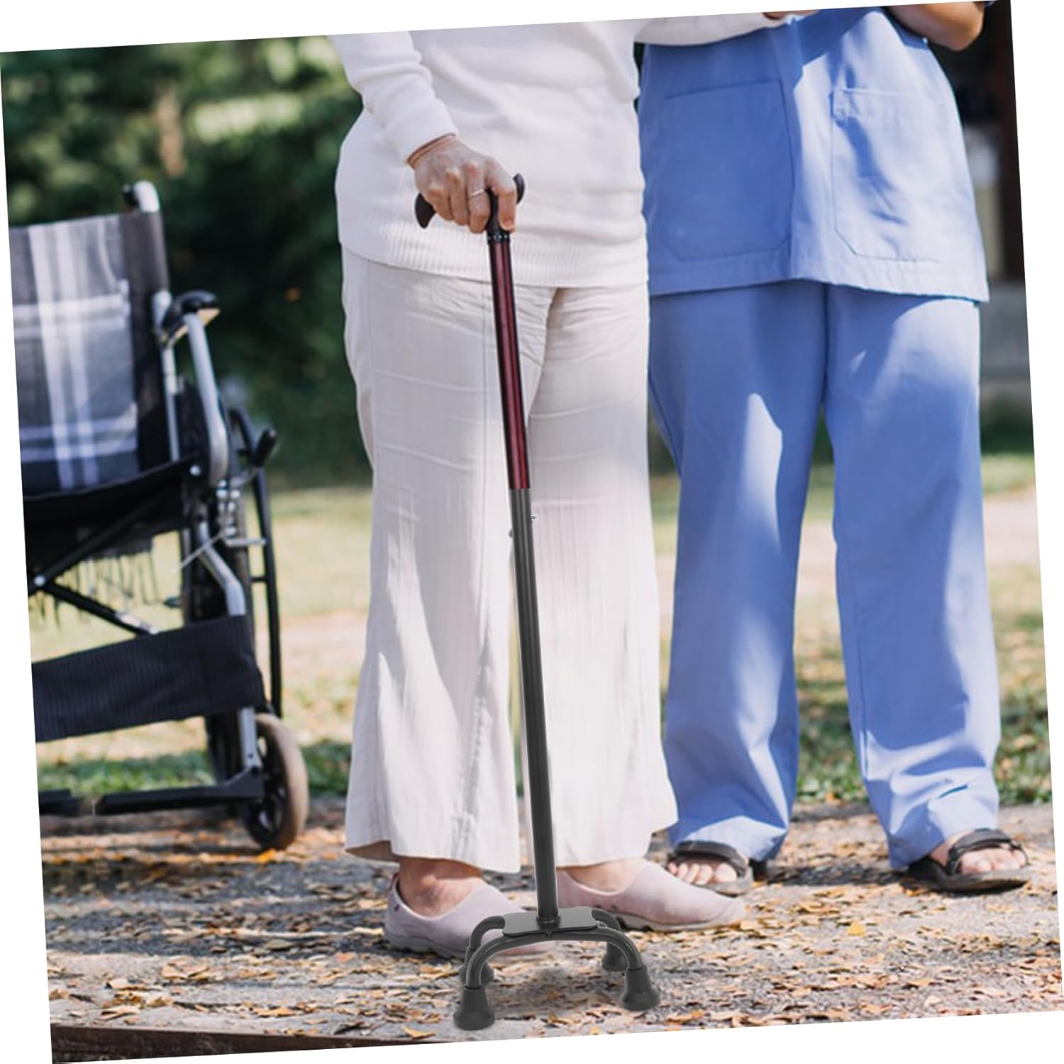 Quad Support Cane Tip Anti-Slip Point Base for Enhanced Stability for Seniors Outdoor Use Easy to Install Replacement for Walking Canes and Hiking Sticks