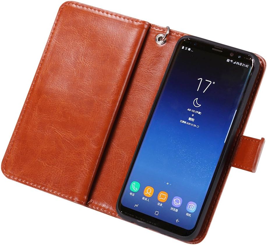 Joopapa Samsung S8 Plus Case, Galaxy S8 Plus Wallet case, Pu Leather Magnet Stand Wallet Credit Card Holder Flip Case Cover Built-in 9 Card Slots Case for Samsung Galaxy S8 Plus (Brown)