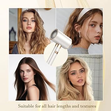 2400W Negative Ionic Hair Dryer for Curly Hair, High Speed HairDryer with Diffuser, Fast Drying Blow Dryer with 2 Speed 3 Heat Setting, Anti Frizz, Lightweight HairDryer for Travel, Women, Men, White