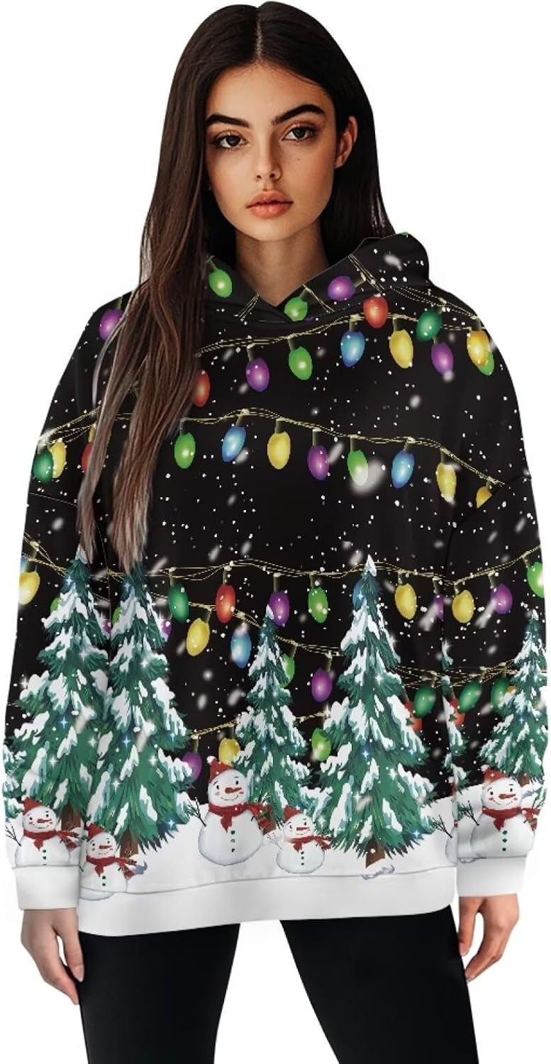 POLERO Hoodies for Women Graphic Oversized Sweatshirt Y2K Tops Long Sleeve Hooded Pullover Shirts