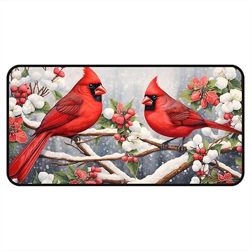 Miniatura 2 de Alfombra Cardinal para corredor, antideslizante, lavable, 40 x 20 pulgadas, decoración de Navidad, decoración interior del hogar, tapete para cuarto