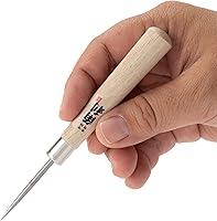 Vista 6 de KAKURI Herramienta de punzón para coser, raspar madera, cuero, punzón, encuadernación de libros, punzón afilado de acero inoxidable japonés