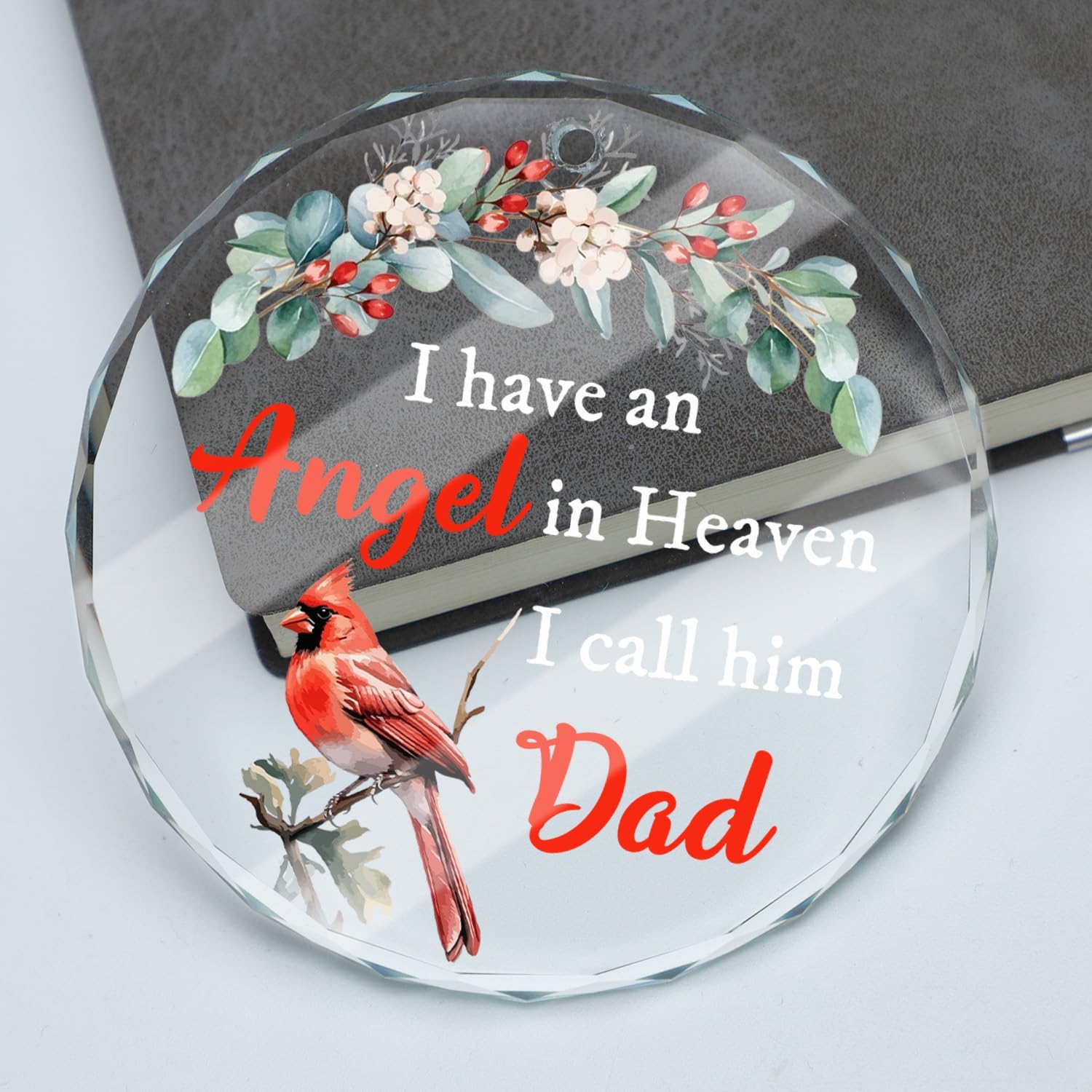 Cardinal Ornaments for Loss of Loved One, Sympathy Keepsake Gift for Passed Loss of Father, Bereavement Gifts, Memorial Christmas Ornament, Remembrance Condolence Gifts (Angel-Dad) - Image 4