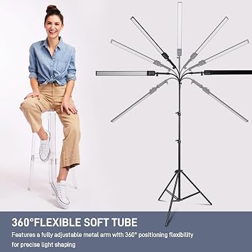 Photography Studio LED Lighting Kit with Adjustable Stand & Soft Tube, Ideal for Studio, Beauty & Tattoo Applications