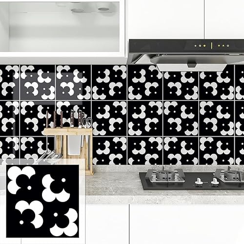Miniatura 9 de COLAMO LUXURY Swatch - Azulejo adhesivo azul brillante, autoadhesivo en muro de cocina para pared de acento, impermeable, adhesivo de cerámica