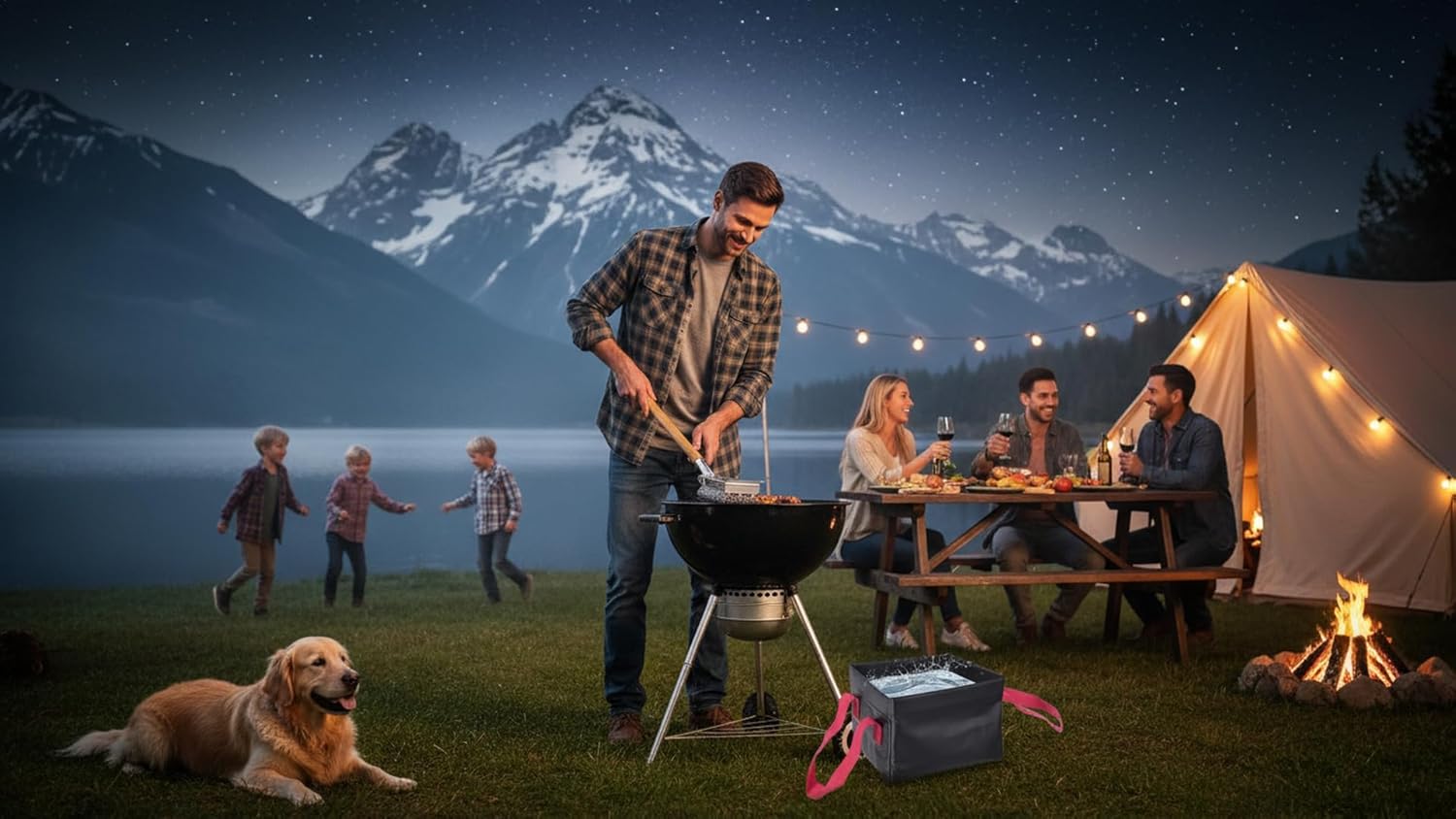 HOUSE AGAIN Grill Brush Bristle Free, 304 Stainless Steel Food-Grade Brush Head with Scraper, Safe BBQ Outdoor Grill Cleaning Brush Strong Barbecue Brush Cleaner Non Wire for Grill Grate/Wooden Handle