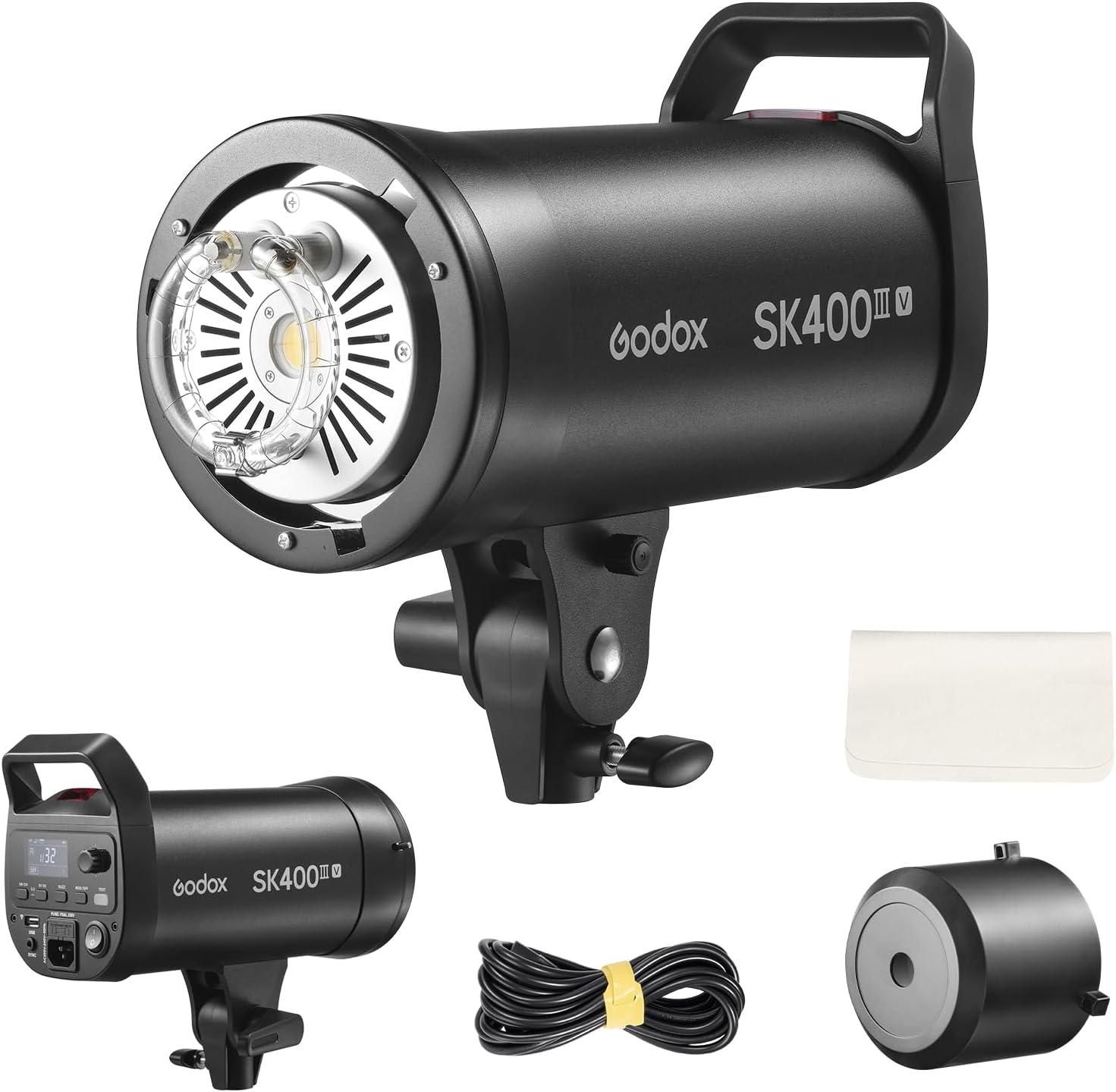 Godox SK400IIIV SK400III-V Studio Flash Strobe, SK400III V 400Ws Monolight, Bowens Mount, Wireless X System, LED Modeling Lamp, 0.1-1.5s Recycle, GODOX SK 400 III V Strobe Light for Photography - 110V