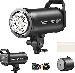 GODOX SK400III-V SK400IIIV ストロボフラッシュ 400Ws モノライト ボーエンマウント ワイヤレスXシステム対応 LEDモデリングランプ搭載 0.1〜1.5秒高速リサイクル 写真撮影用ストロボライト