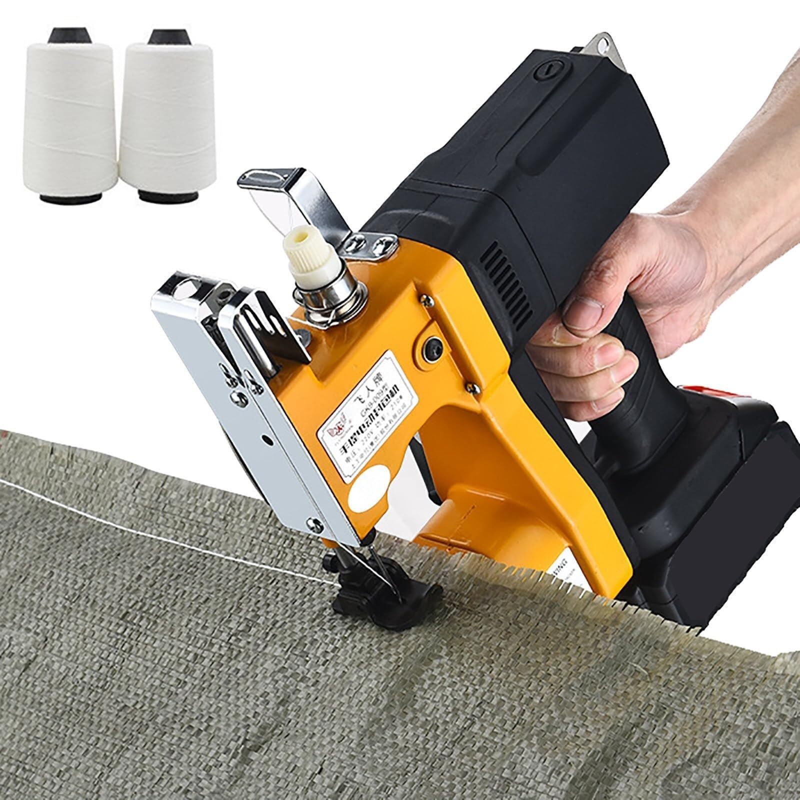 Machine à coudre avec fil pour fermer les sacs tissés et plastiques sans effort
