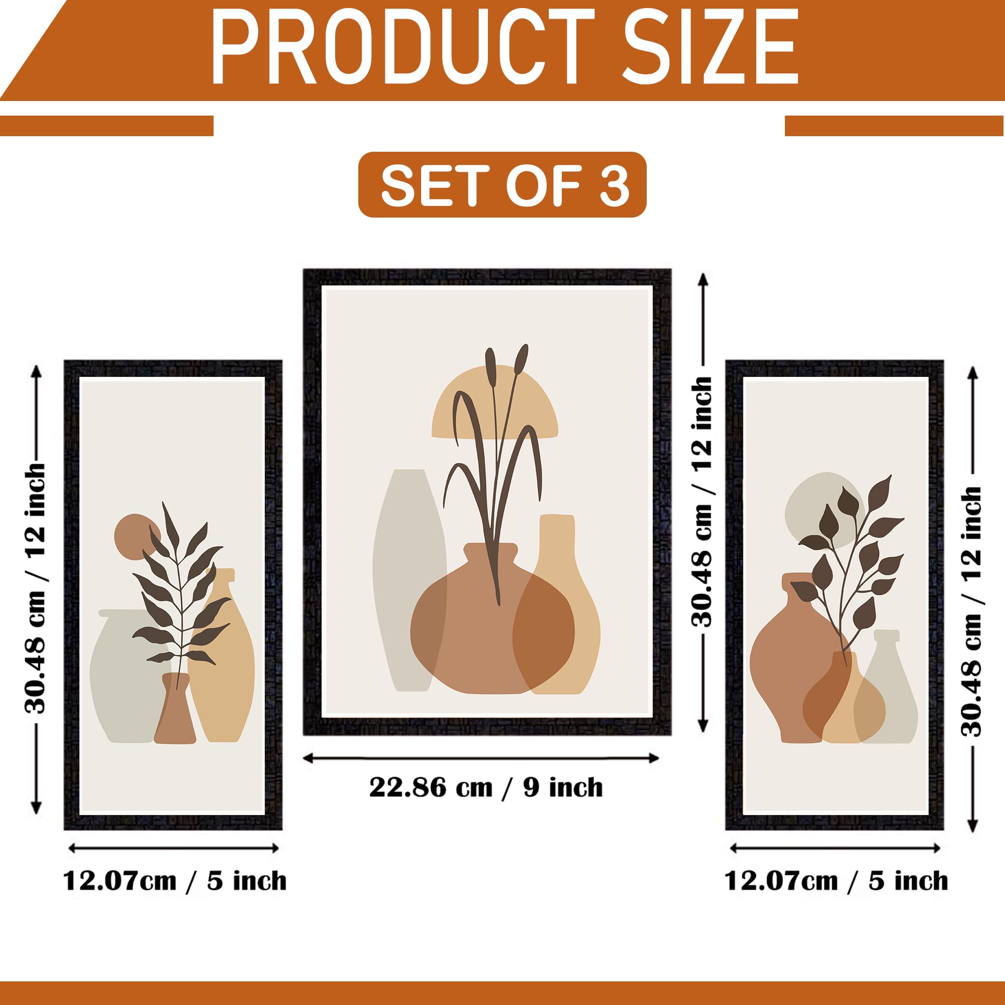 Rousrie Wall Frames - Set of 3 for Living Room & Bedroom -4