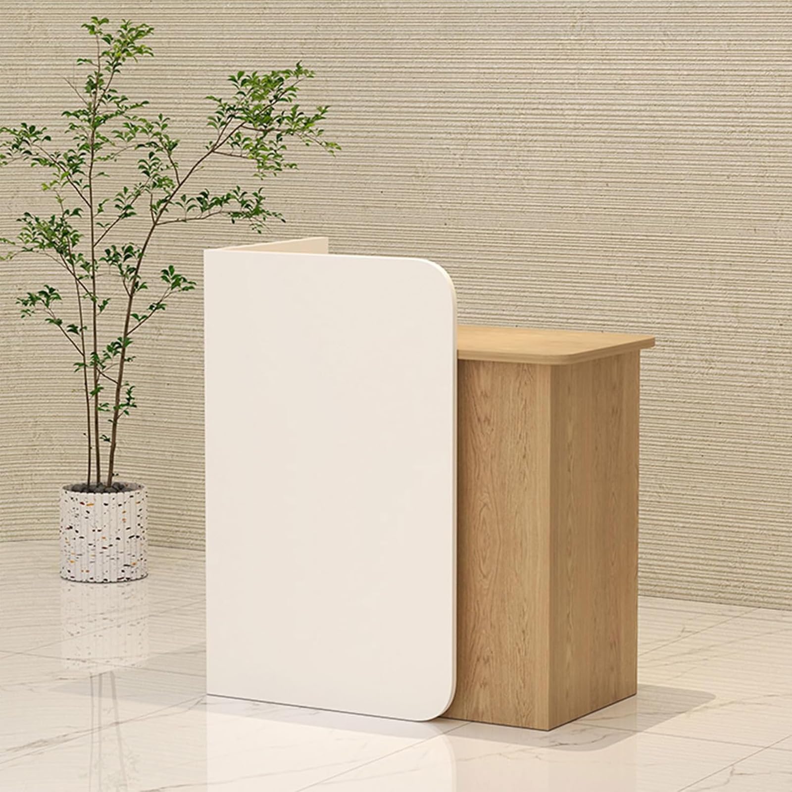 Bancone ricevute in legno con cassetti per mercati e minimarket, scrivania con design a cactus, per casa, ufficio e segreteria, 60 x 45 x 95 cm, elegante e funzionale