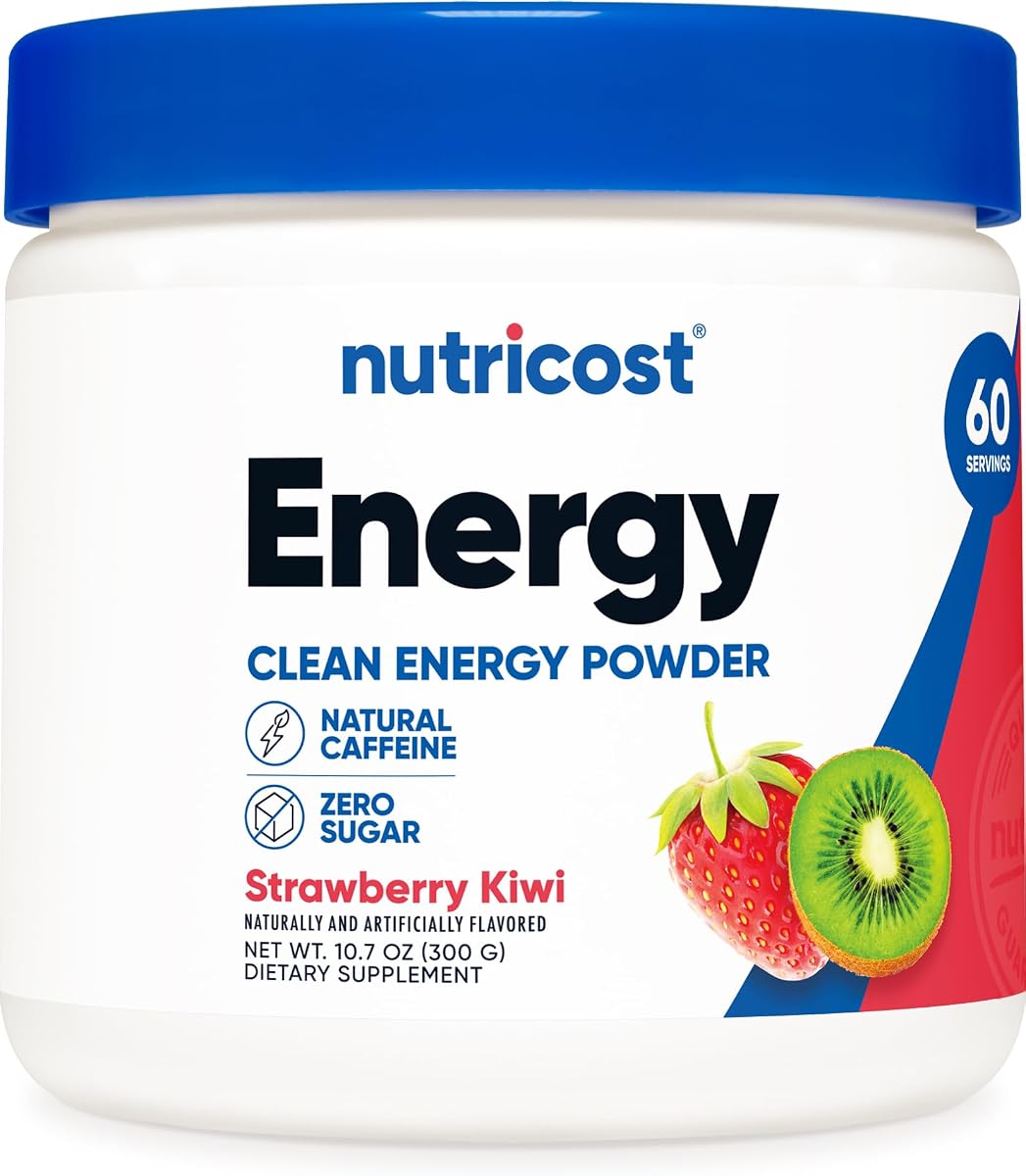 Nutricost Energy Complex Powder (Strawberry Kiwi) 300 Grams, 60 Servings | Clean Energy Powder Dietary Supplement