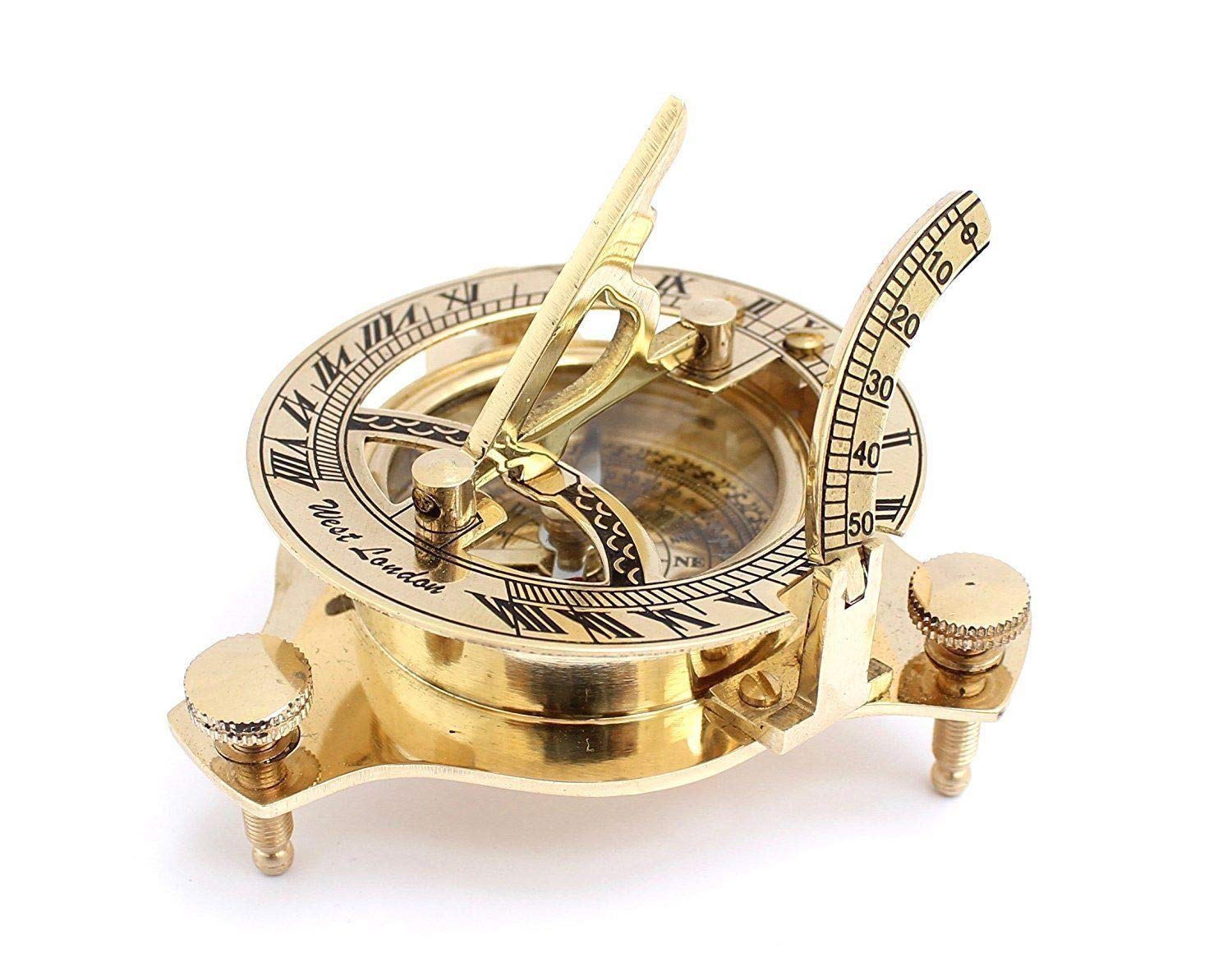 Bussola in ottone con meridiana, orologio da tasca per sole, escursionismo, viaggi, campeggio, strumenti di navigazione, per viaggiatori, regalo per figlio, figlia