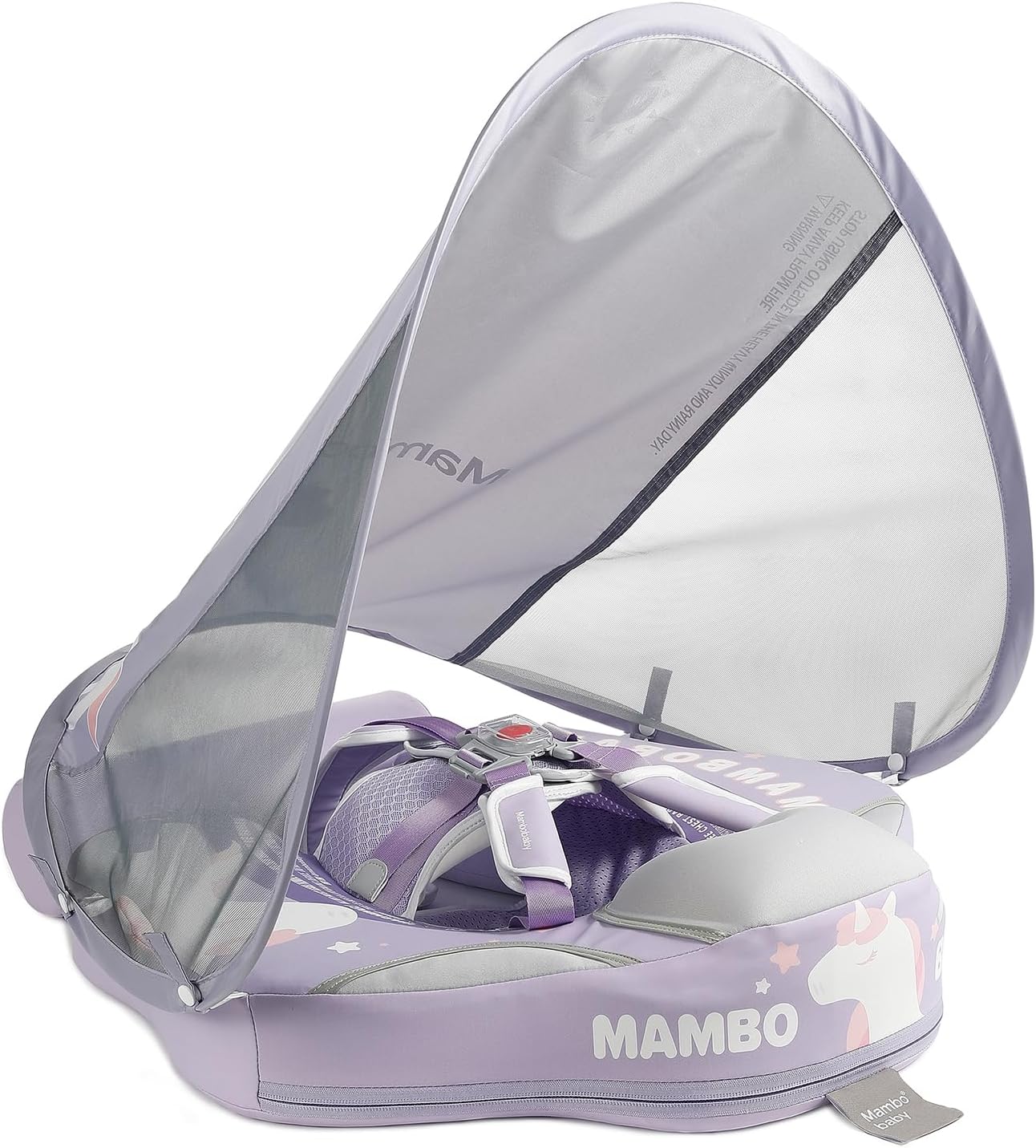 Mambobaby Float with Canopy, Non-Inflatable Swim Trainer for Infants and Todd...