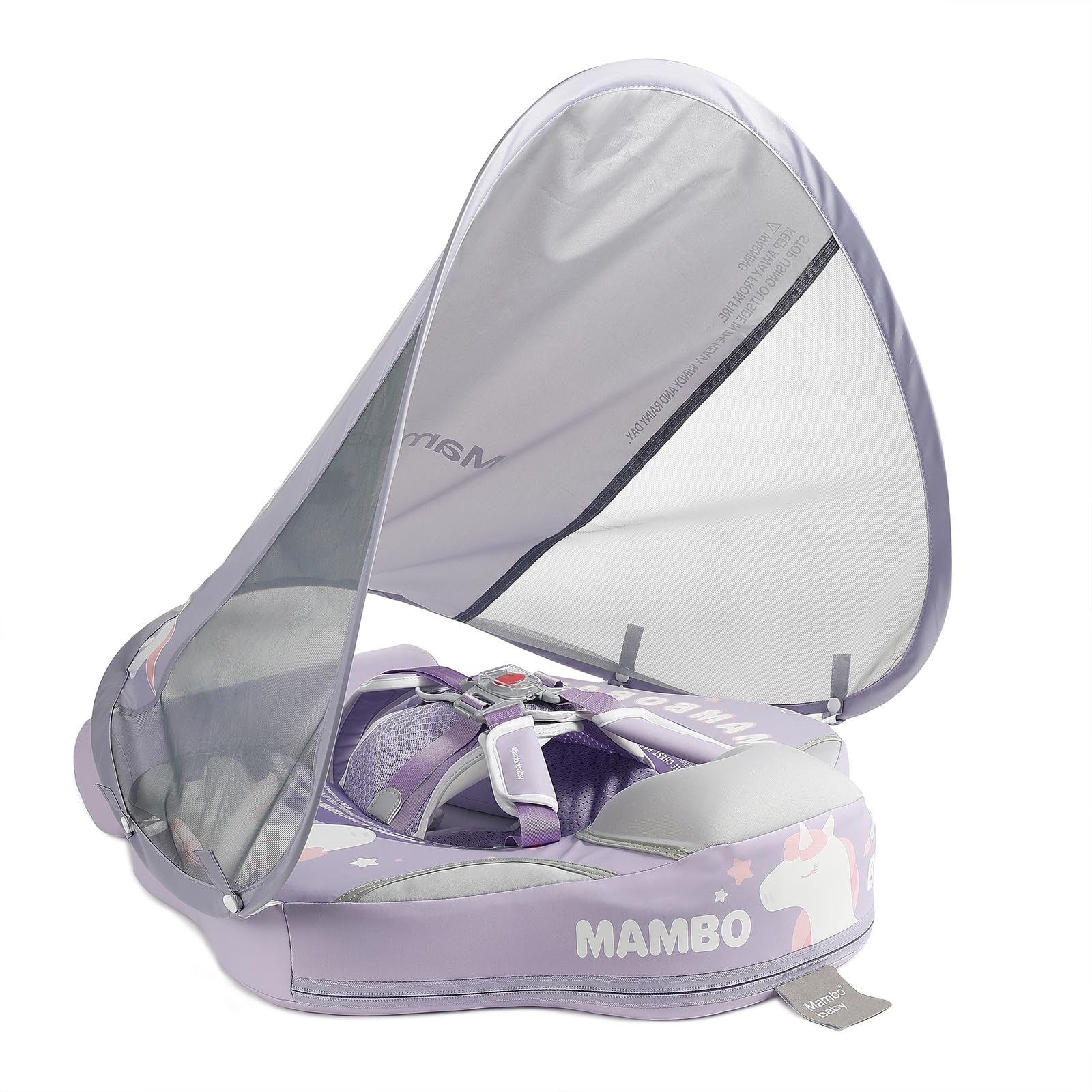 Mambobaby Float with Canopy, Non-Inflatable Swim Trainer for Infants and Todd...