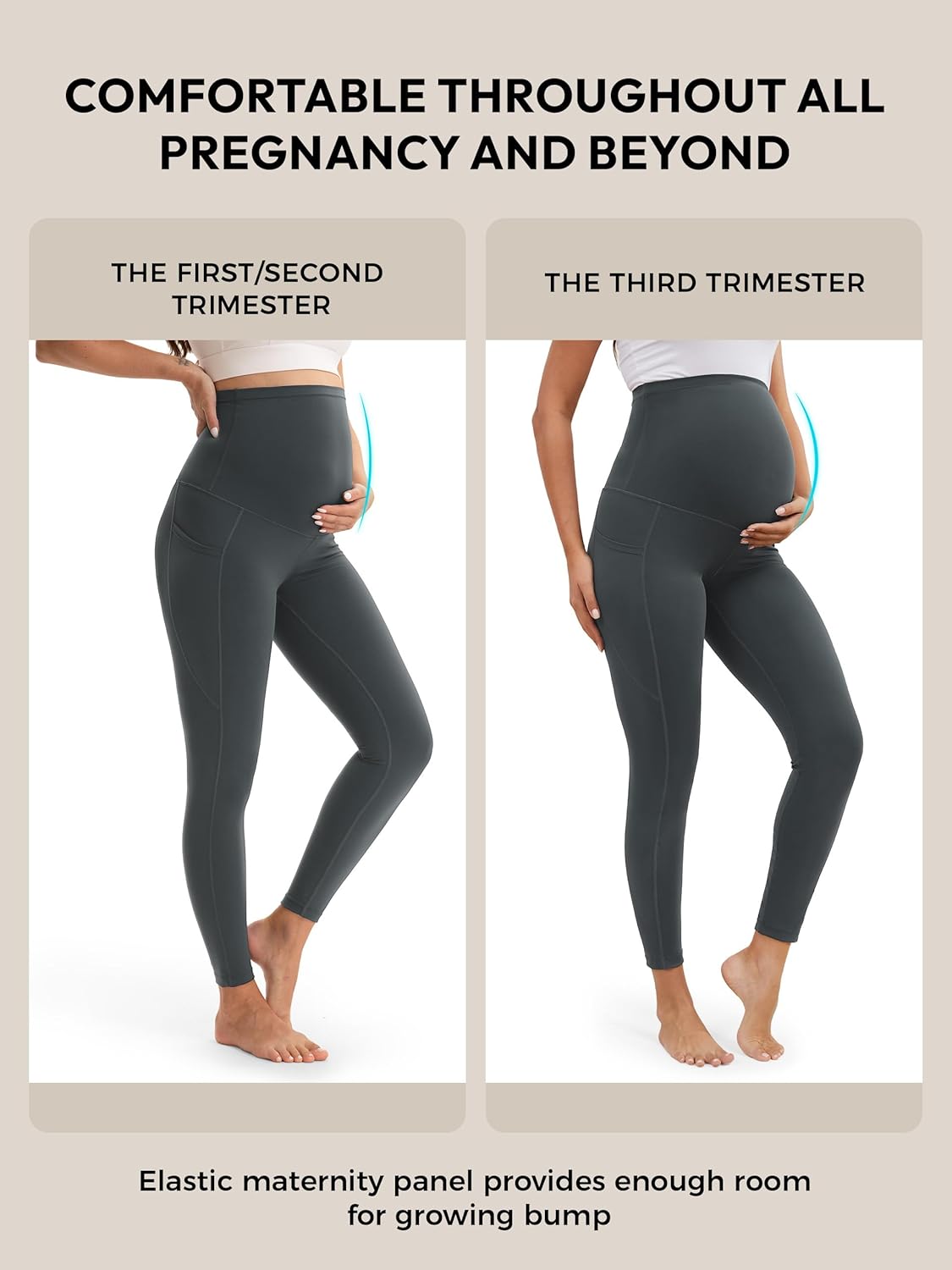 SEVEGO Tall Women's 32/34/36 Inseam Maternity Leggings Over The Belly Pregnancy Yoga Pants Workout Active Wear - Image 7