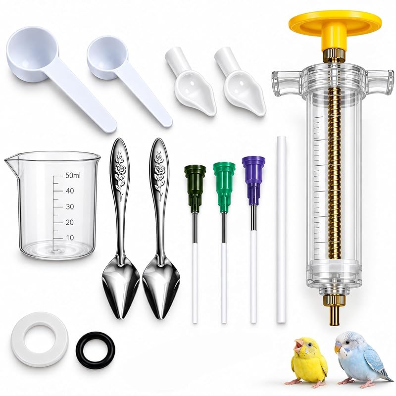 Kit de Alimentação Manual para Filhotes de Aves com Seringa e Tubos Ssryxsnan SY-40, 12 Peças