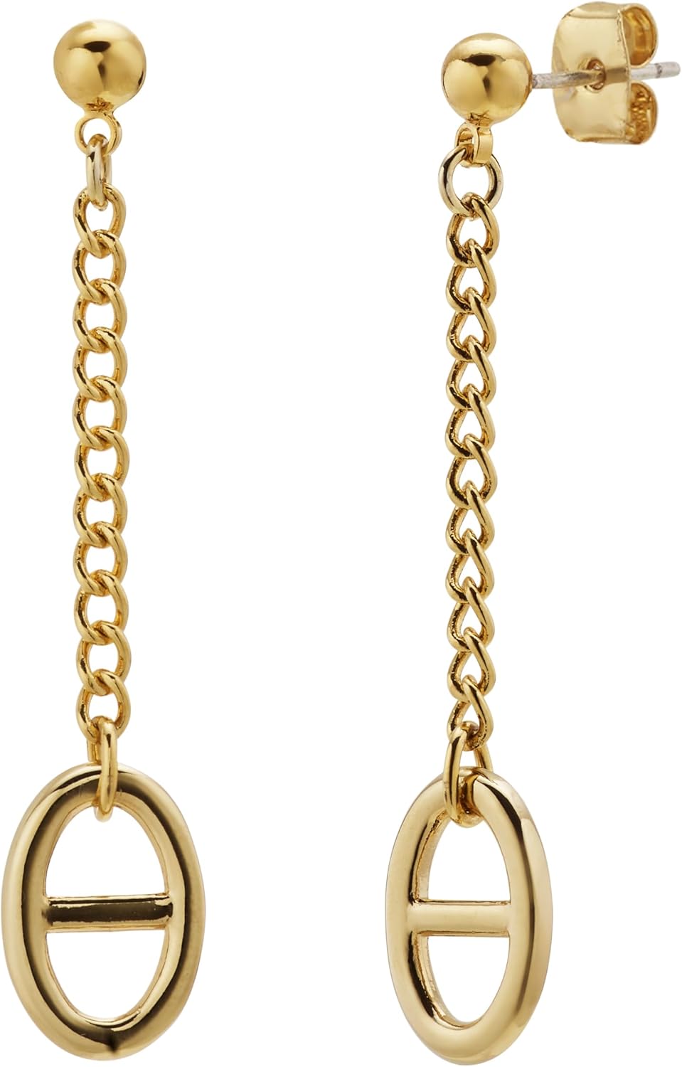 Semper.L 14K Gold Plated S925 Sterling Silver Post Lightweight Drop/Dangle Huggie Stud Earrings for Women | Ball Drop Earrings