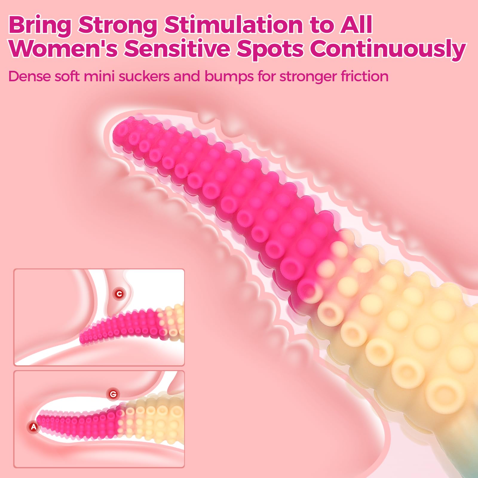 SWEETLORY Long Tapered Tentacle Dildo Fantasy Octopus Sex Toys with Strong Suction Cup, Liquid Silicone Anal Stretcher Butt Plug, Alien Huge Colorful Moving Realistic Monster Prostate Dildo