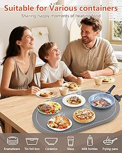 seenlast Warming Mat for Food with Adjustable Temperature Timer,10S Fast Heating Silicone Food Warmers for Parties Buffet and Home Daily,Food Warming Mat with Insulating Pad Raised Feet Protects Table