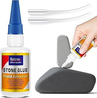 Stone Glue - Fast Drying Clear Super Glue for Rock, Granite, Marble, Til...