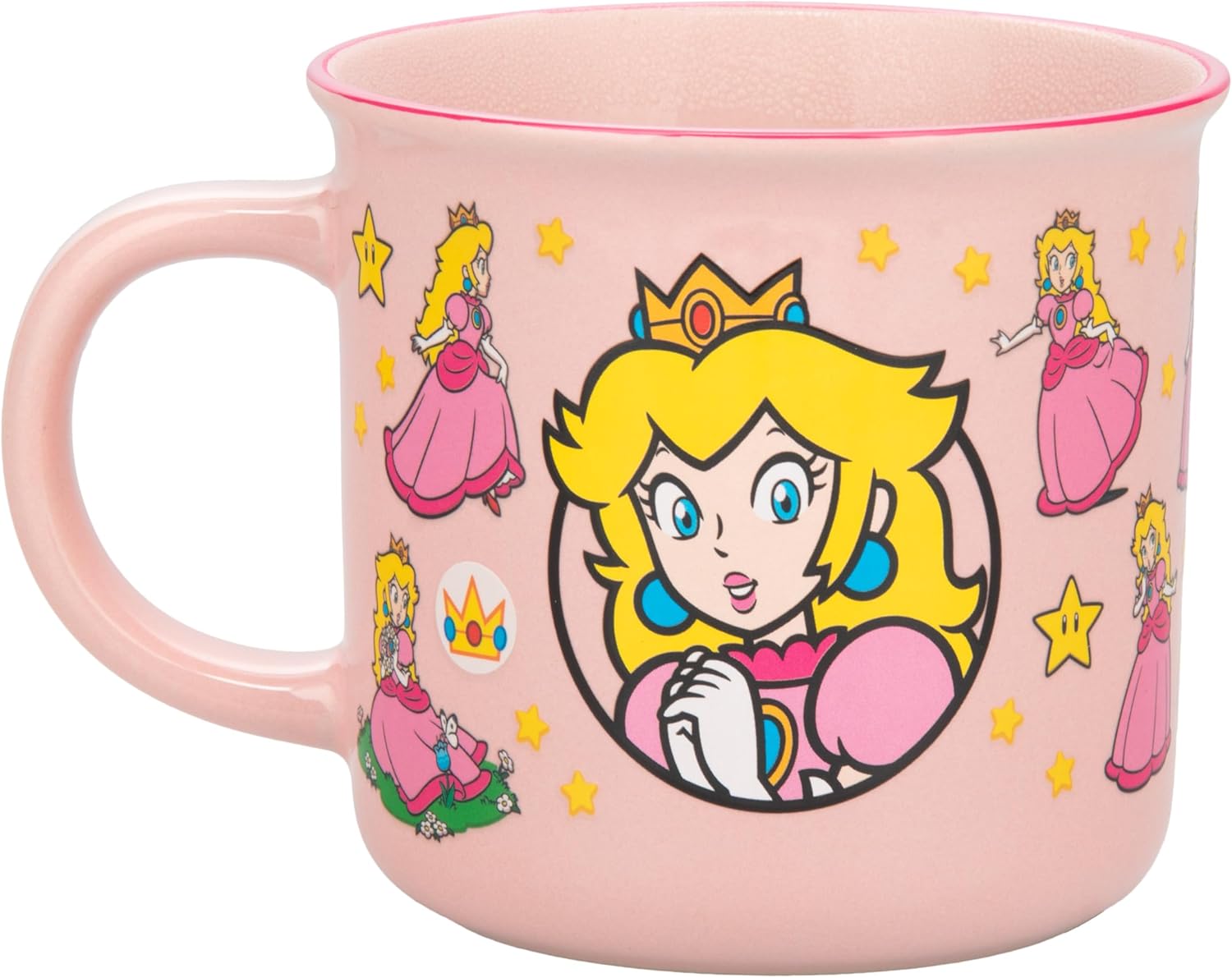 Paladone Taza de café con efecto térmico de Super Mario Princess Peach de 300 ml, con licencia oficial, color rosa, taza