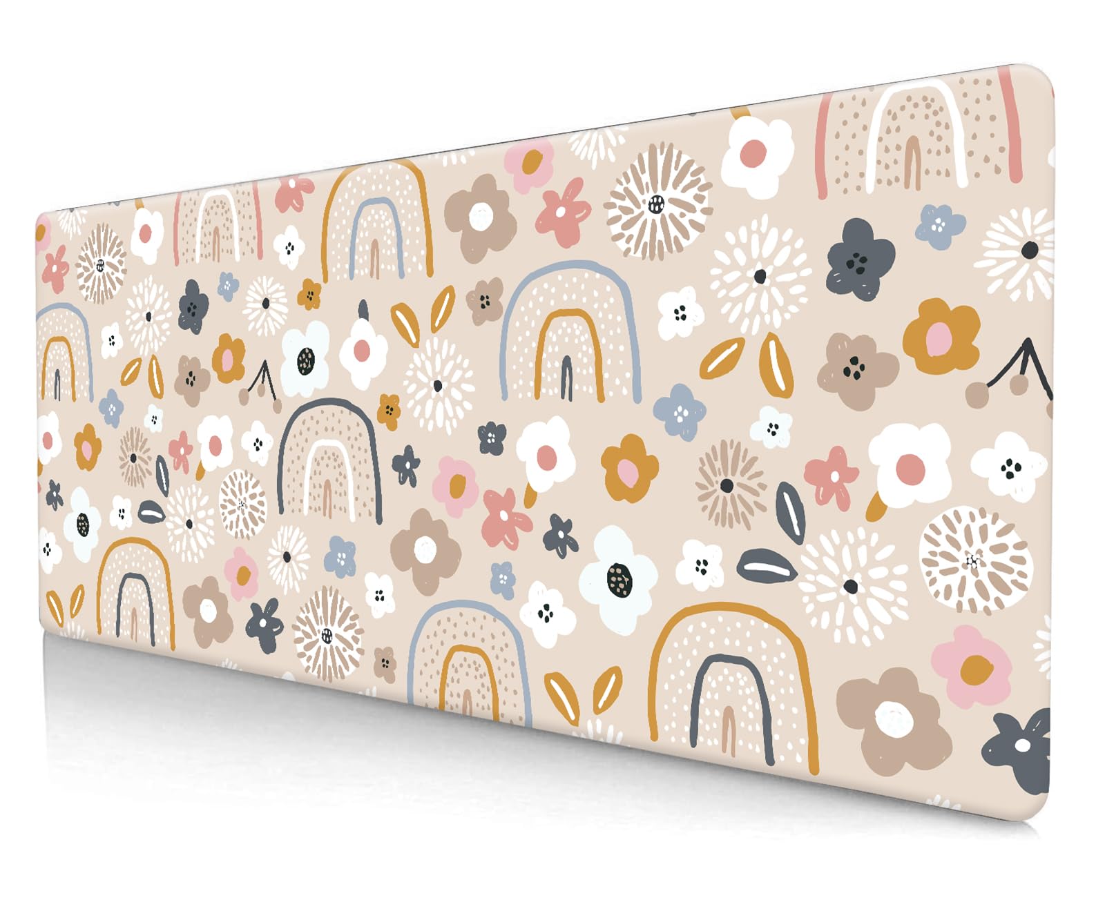 ALTEKO Large Gaming Mouse Pad, Computer Mouse Mat, Funny Desk Pad Protector Decoration, Big Cute Desk Pad, Non-Slip Base 31.5 x 11.8 in Cute Boho