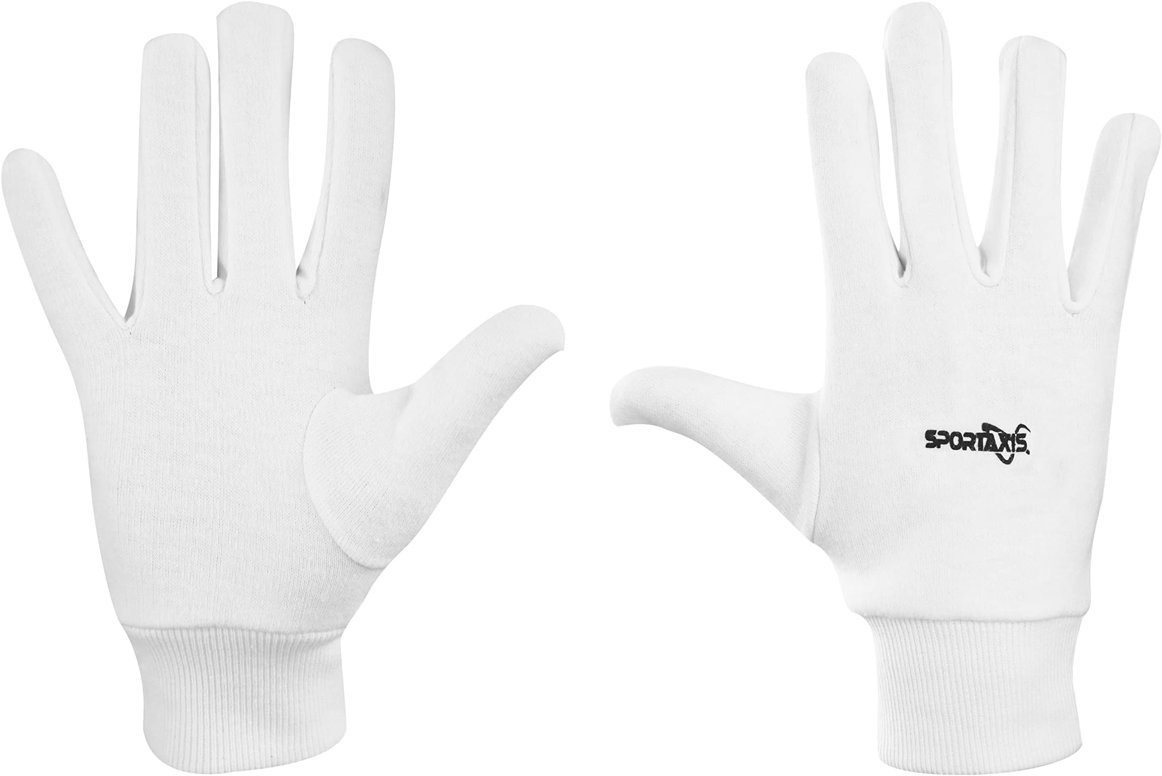 SPORTAXIS 100% Cotton Inner Gloves for Cricket Batting and Wicket Keeping - Comfortable, Breathable, and Durable - White, Full Coverage for Enhanced Protection - Lightweight