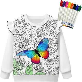 Color Your Own Shirt Personalized Sweatshirt for Girls DIY Hand Painted Arts and Crafts Activity